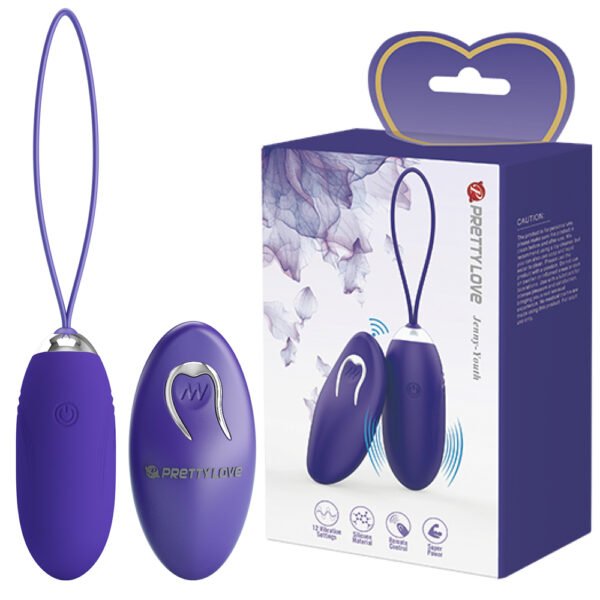 Prettylove Remote Controlled Silicone Vibrating Egg BI-014362W-9L