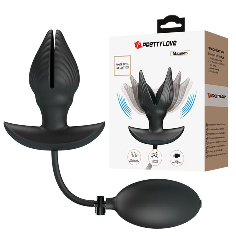 BI-040160Q Prettylove Vibrating Open Inflatable Anal Plug BI-040160Q