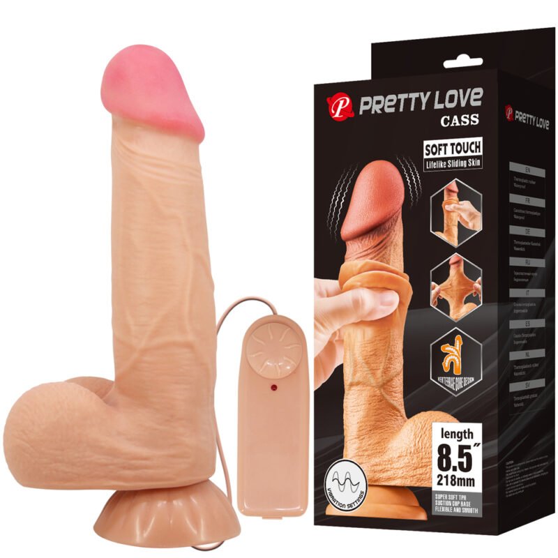 Prettylove 8.5" Keel Vibration Sliding Dildo BW-008105ZRG