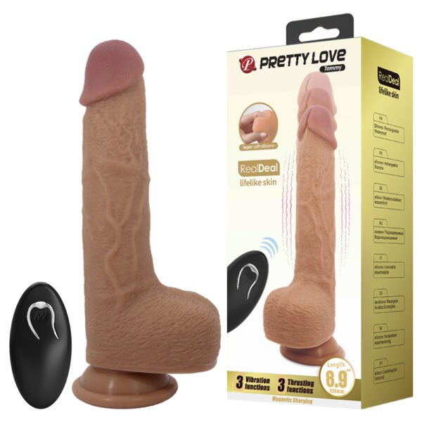 Prettylove Remote Thrust Dildo BW-008113W Vibrating Dong