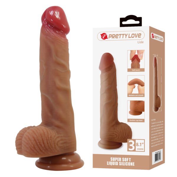 Prettylove 8.1" Soft Silicone Dildo With Ball BW-008137N