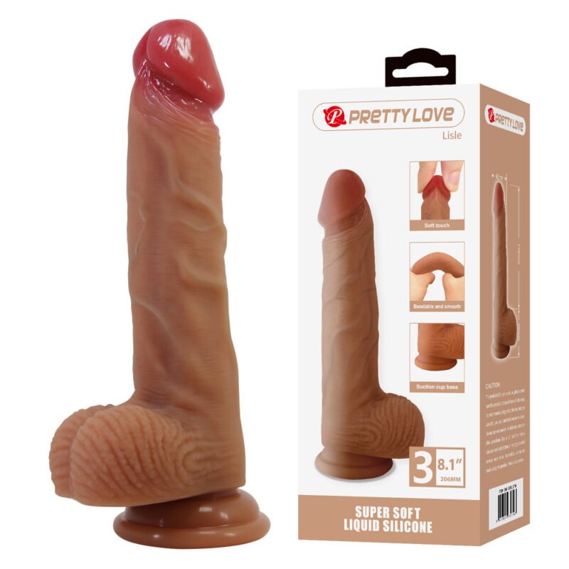 Prettylove 8.1" Soft Silicone Dildo With Ball BW-008137N