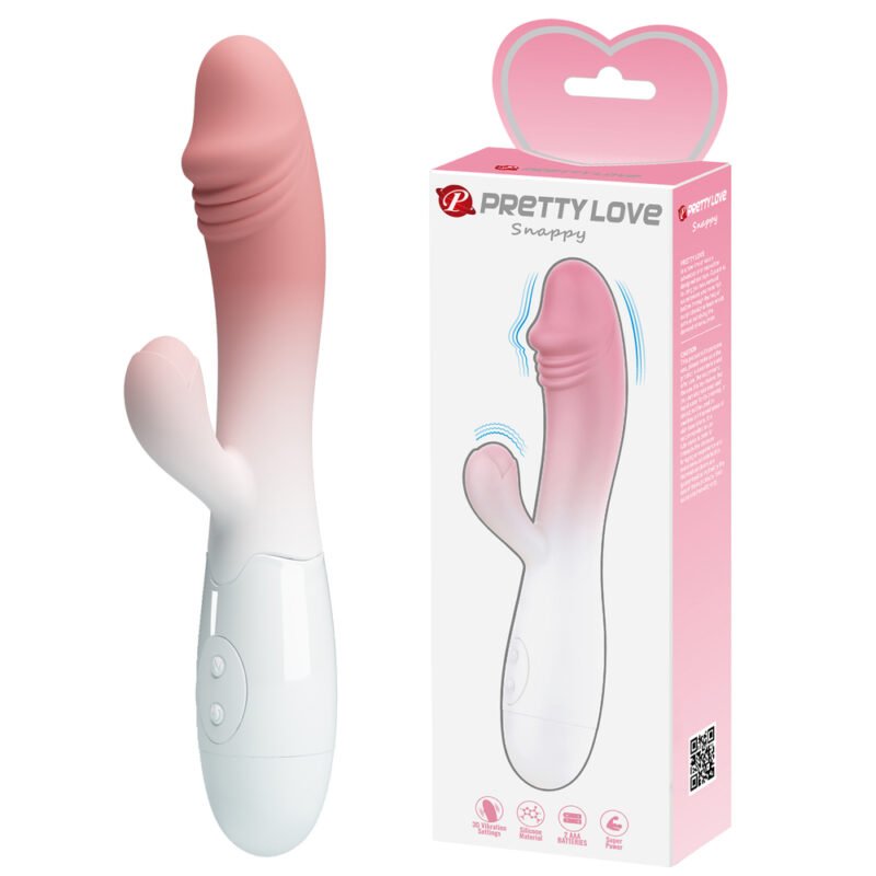 BI-014173 Prettylove Gradient Pink Dildo Rabbit Vibrator BI-014173