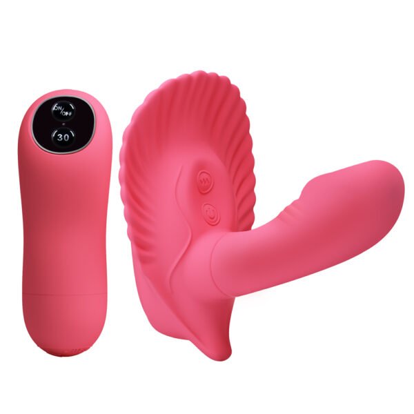 Wireless Clamshell Strap On Dildo Vibrator