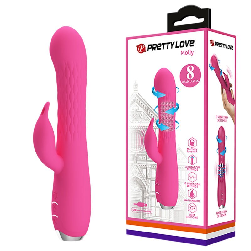 Prettylove Beaded Rotation Rabbit Vibrator BI-014692