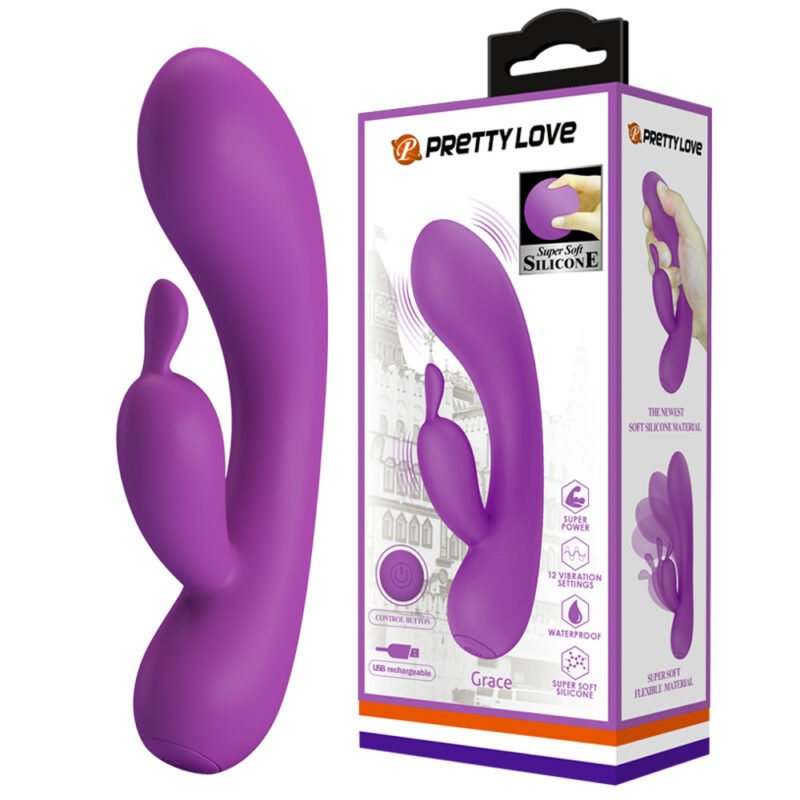 Prettylove Soft Silicone Rabbit Vibrator BI-014694