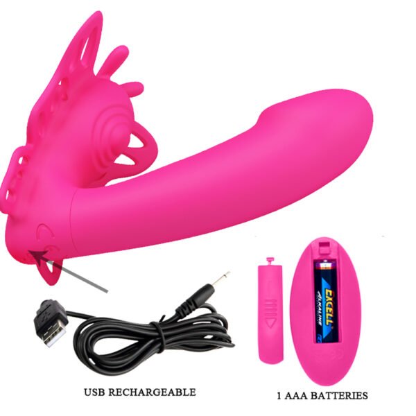 Wireless Butterfly Strap On Vibrator