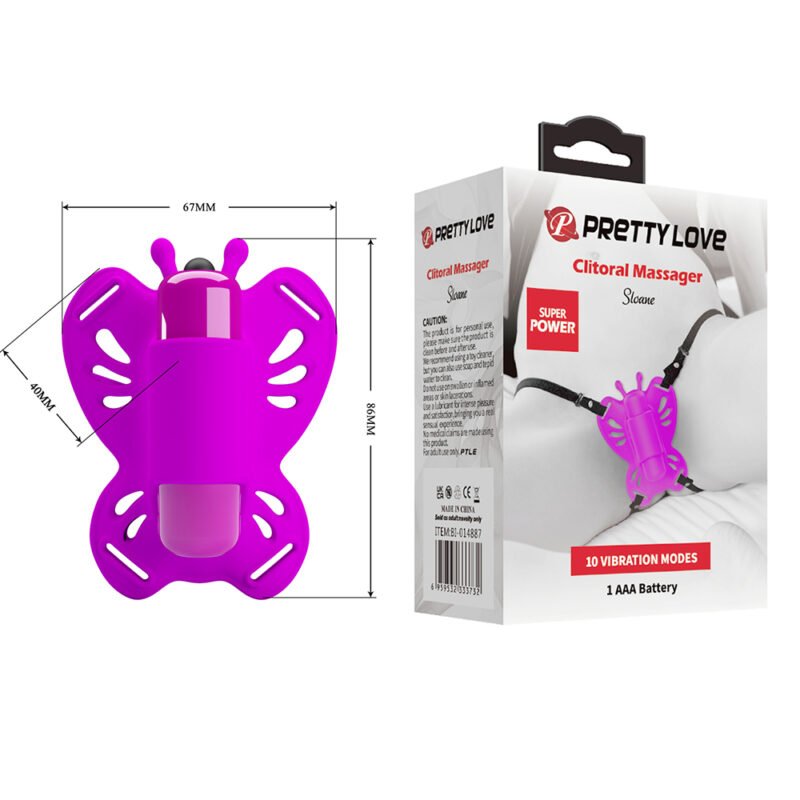 Prettylove Butterfly Clitoral Vibrator Strap On BI-014887