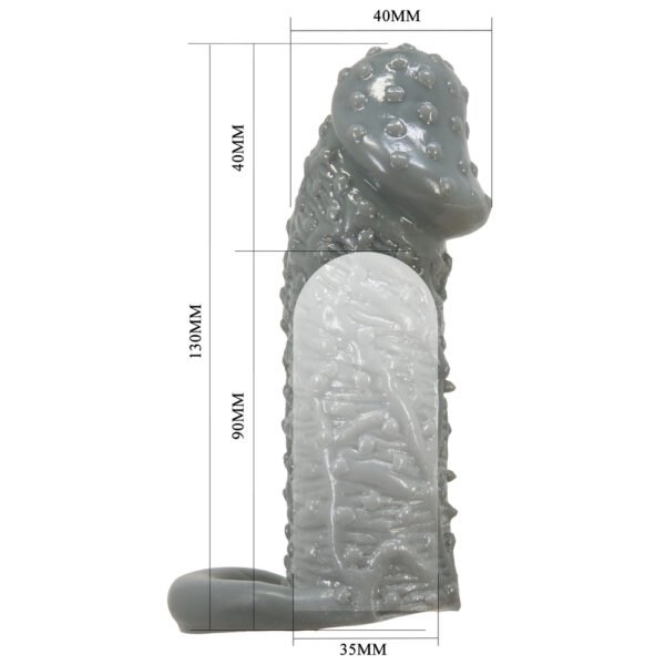 5.1" Studded Penis Sleeve With Cock Ring