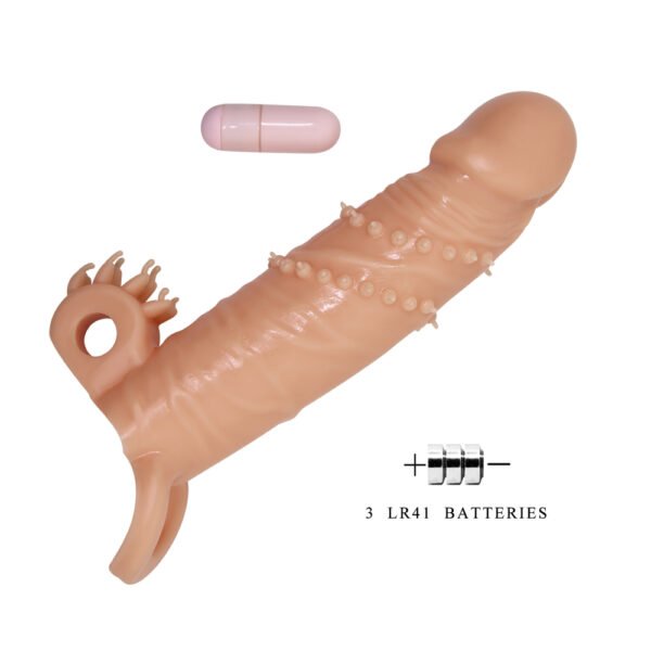 6.7" Studded Vibrating Cock Sleeve BI-026245