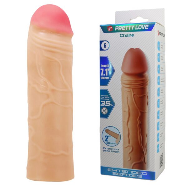 Prettylove 7.1" Realistic Dildo Sleeve BI-026254