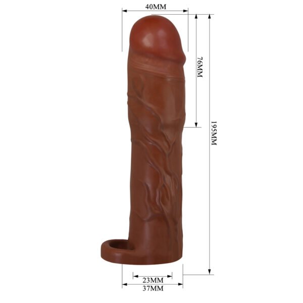 7.7" Lifelike Cock Sleeve With Cock Ring