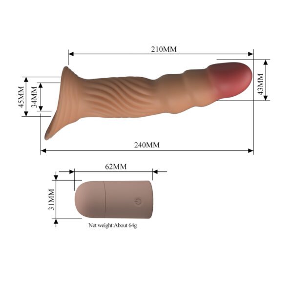8.2" Remote Vibrating Penis Extension