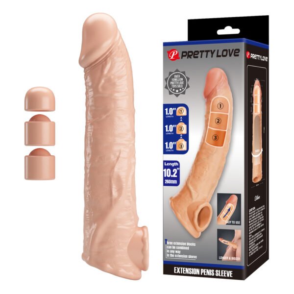 Prettylove 10.2" Penis Sleeve With Insert Pack BI-026279