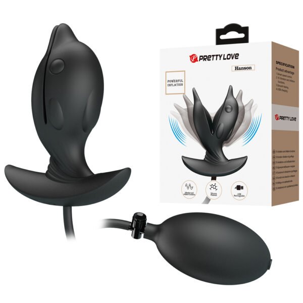 Prettylove Vibrating Inflatable Butt Plug  BI-040161Q