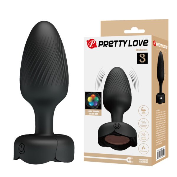 Floral Bottom Light Spiral Anal Vibrator