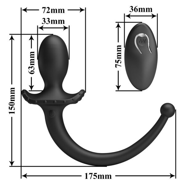 Remote Control Vibrating Tailed Anal Plug