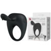 Prettylove Black Silicone Vibration Penis Ring BI-210135
