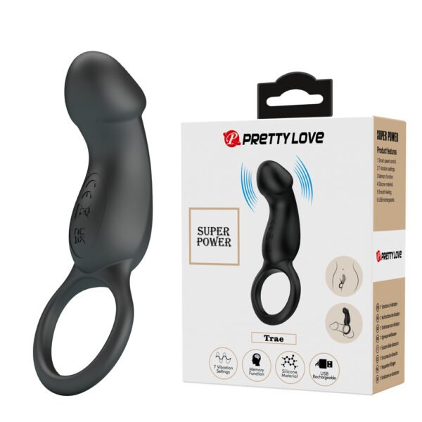 Prettylove Silicone O Ring Dildo Anal Vibrator BI-210325