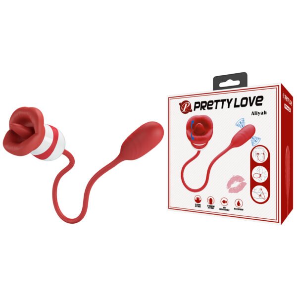 Prettylove Double End Tongue Massager BI-300078 Licking Rose