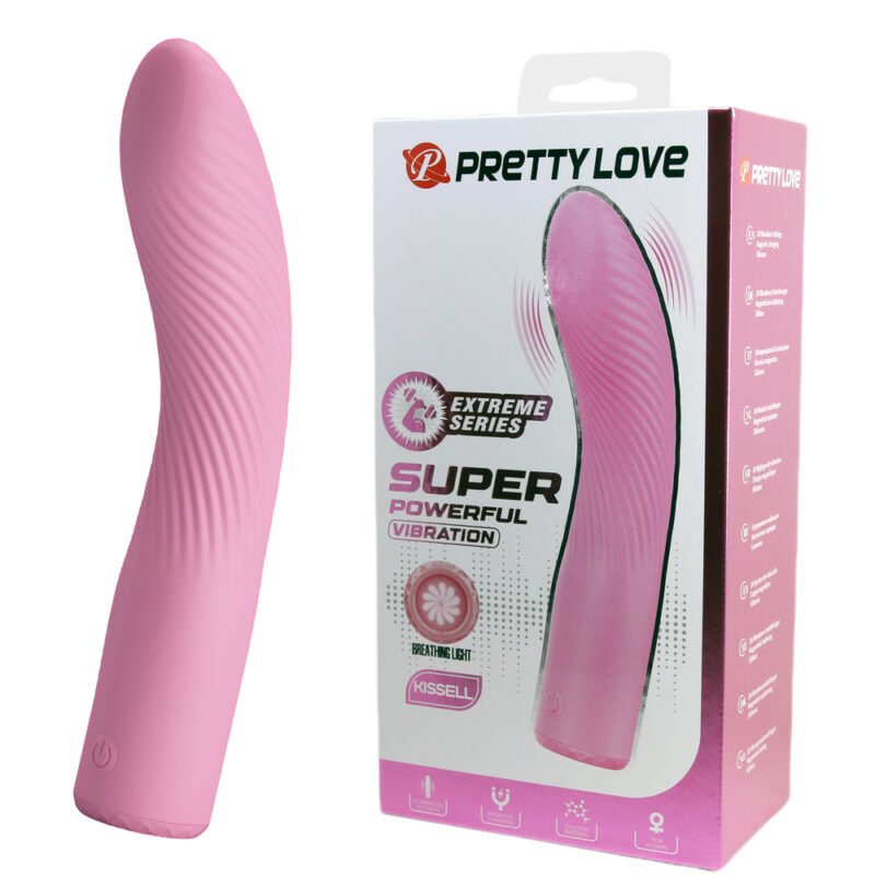 Prettylove Striped Pink Silicone G-Spot Vibe BI-300113