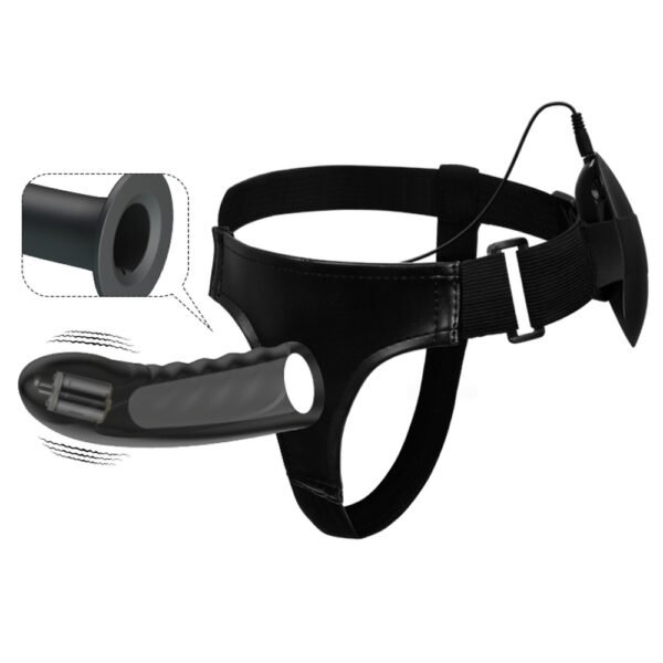 Vibrating Strap On Harness Dildo