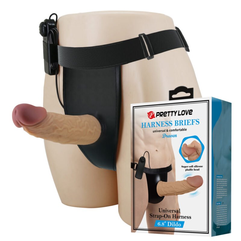 Prettylove 6.8in Vibrating Dildo Strap On BW-022073