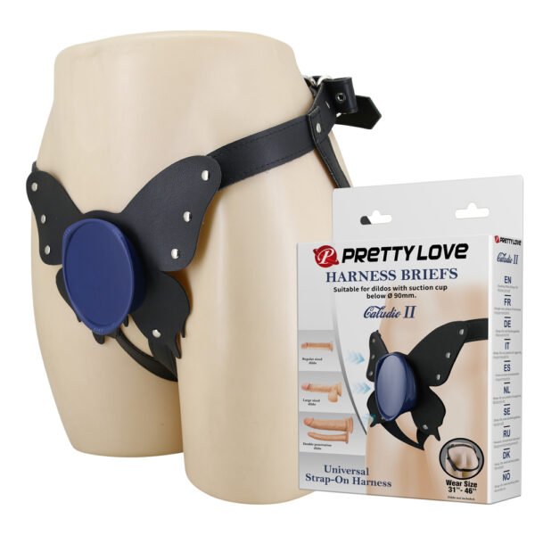 Prettylove Butterfly Leather Strap On Panty BW-022107-1