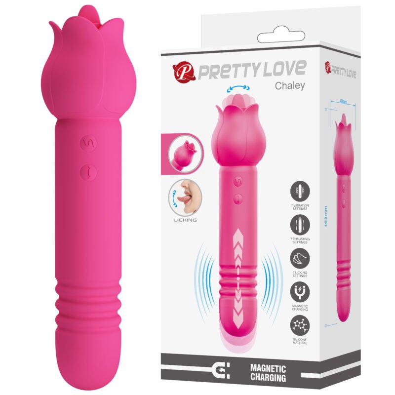 Prettylove Double End Thrusting Licking Rose Vibrator BW-055024