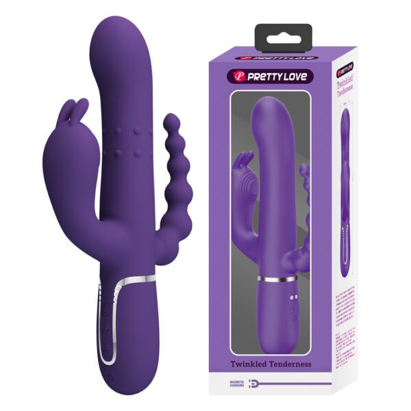 Prettylove Silicone 3in1 Rolling Rabbit Vibrator BW-500036