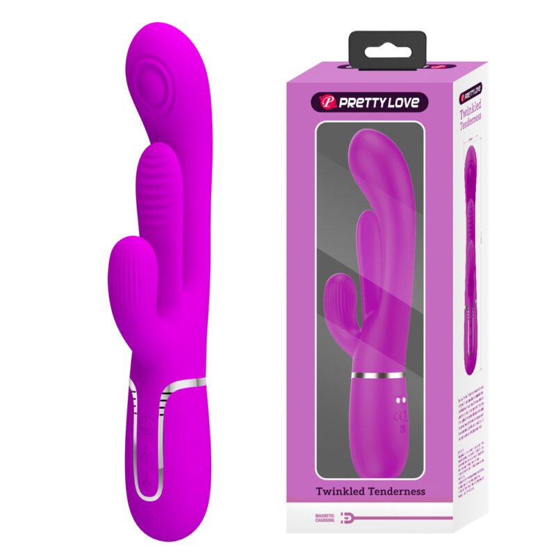 Prettylove 3in1 Silicone Rabbit Vibrator BW-500041