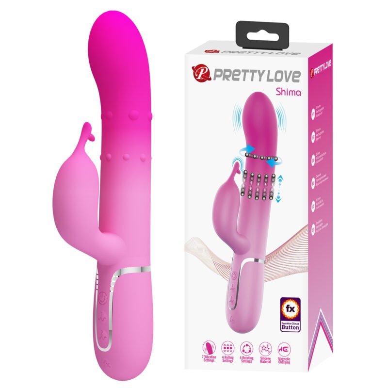 Prettylove Gradient Pink Rotation Rabbit Vibrator BW-500051-4