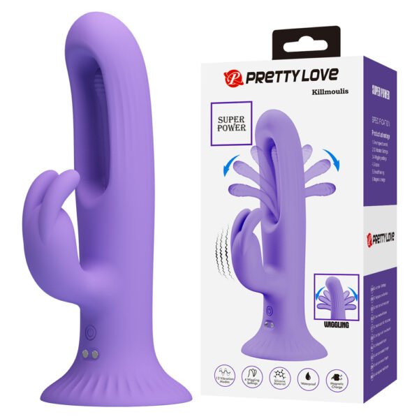 Prettylove Suction Base Wiggling Rabbit Vibrator BW-500064
