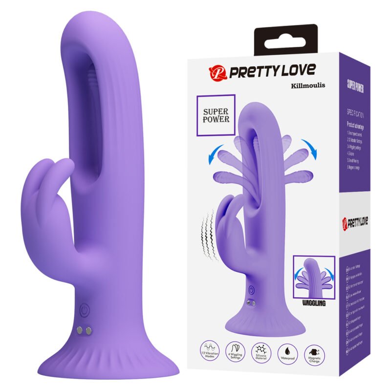 Prettylove Suction Base Wiggling Rabbit Vibrator BW-500064