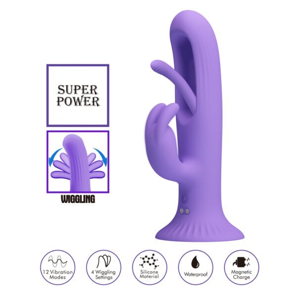 Suction Base Wiggling Rabbit Vibrator
