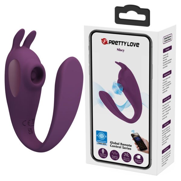 Prettylove Bunny Suction Strap On Vibrator BI-300077HP