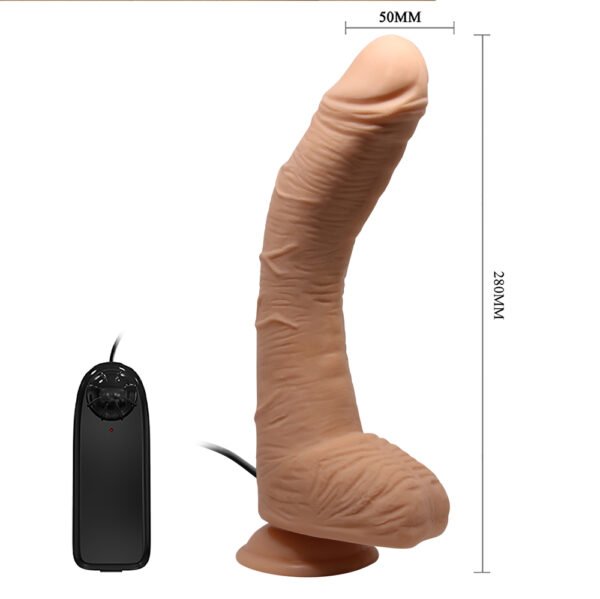 11" Vibrating Bent Dildo BW-008037