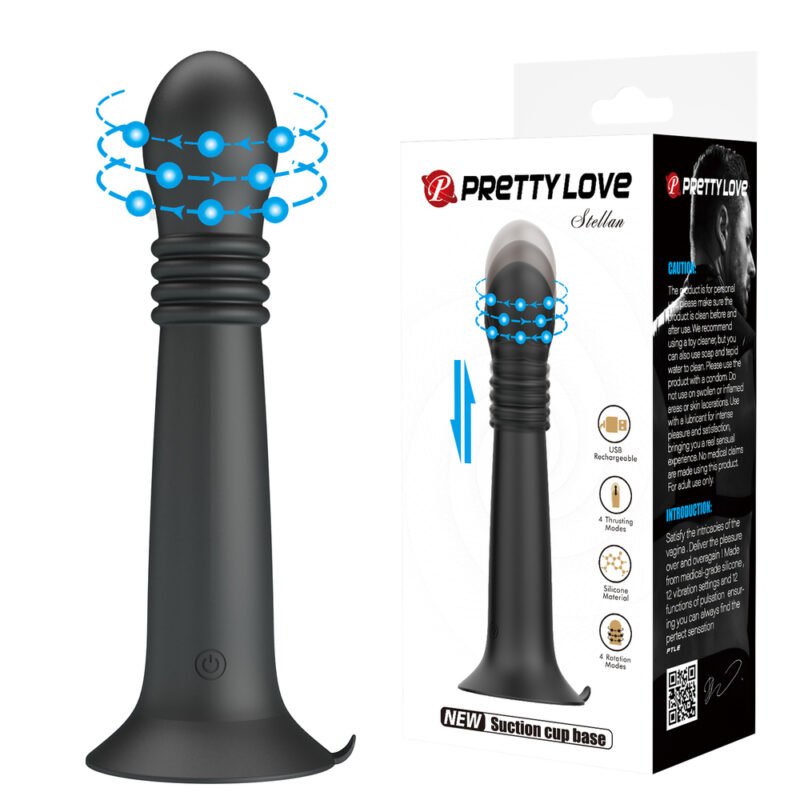 BW-008161E Prettylove Suction Base G-Spot Vibrator BW-008161E Rotation Thrusting Dildo Vibrator