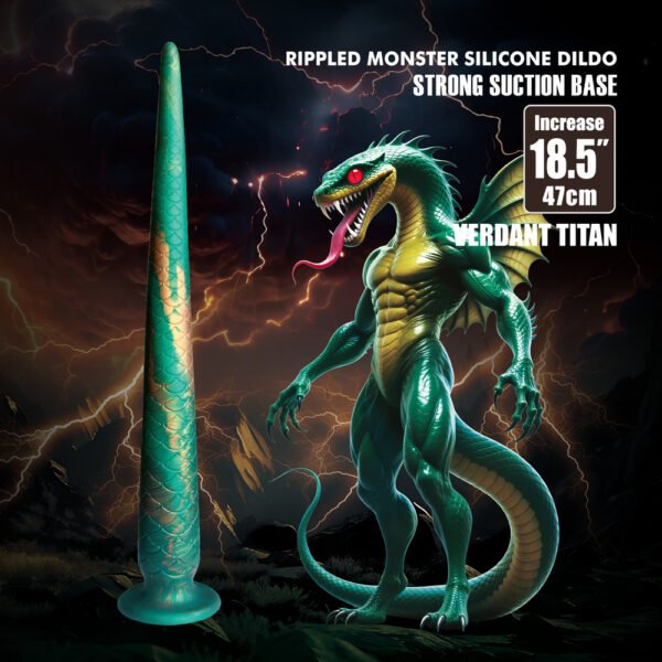 18.5" Snake Skin Anal Plug - Verdant Titan