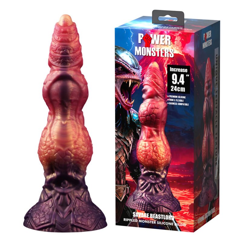 BW-008179 Power 9.4 inch Silicone Monster Dildo - Savage Beastlord