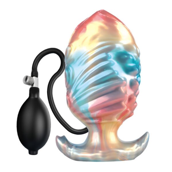 7.0" Inflatable Studded Anal Plug - Ebon Leviathan