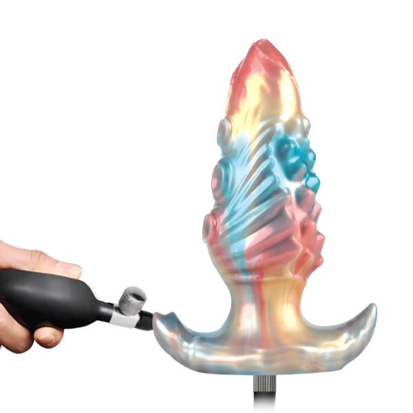 7.0" Inflatable Studded Anal Plug - Ebon Leviathan