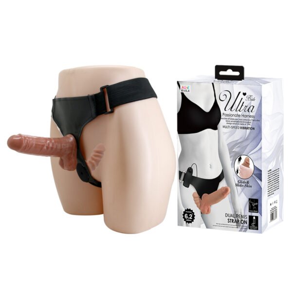 Baile Sliding Skin Double Dildo Strap On BW-022066Z