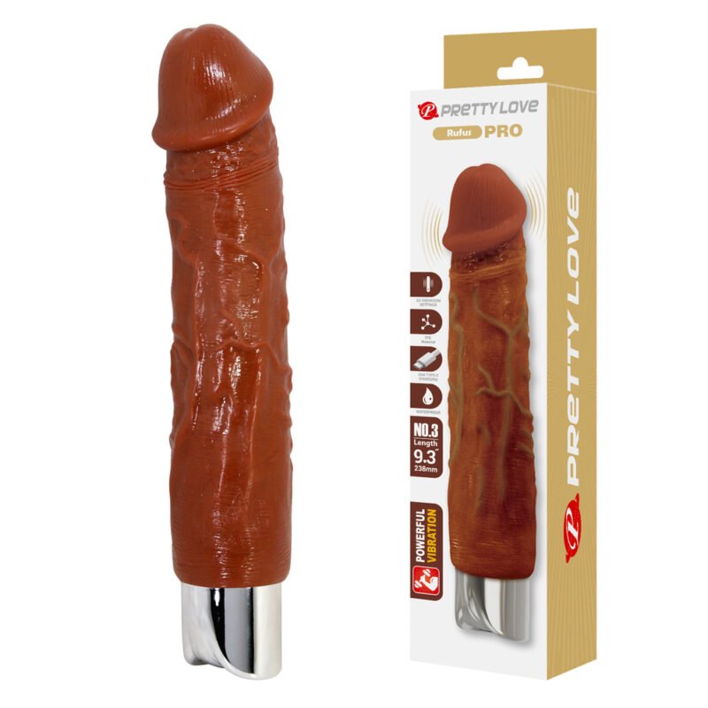 Prettylove 9.3 inch Vibration Textured Dildo BW-500082DC