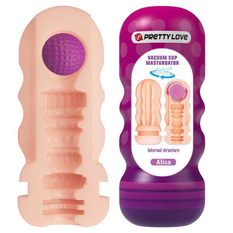 Prettylove Ball Inside Textured Vacuum Cup Masturbator BM-00900T106-1