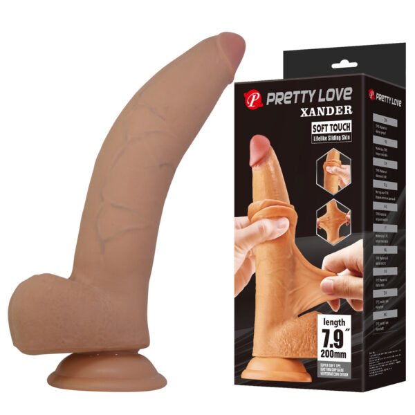 Prettylove 7.9 in Sliding Skin Realistic Dildo BW-008170LP