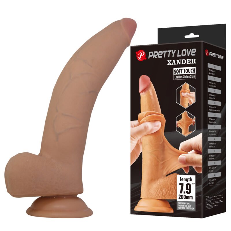 Prettylove 7.9 in Sliding Skin Realistic Dildo BW-008170LP